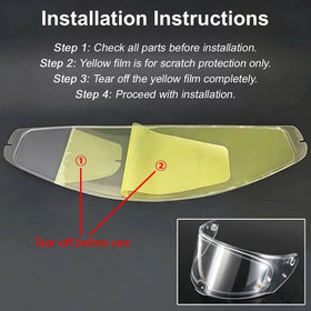 MOTUDA ADVANT X film being snapped onto visor pins for easy installation