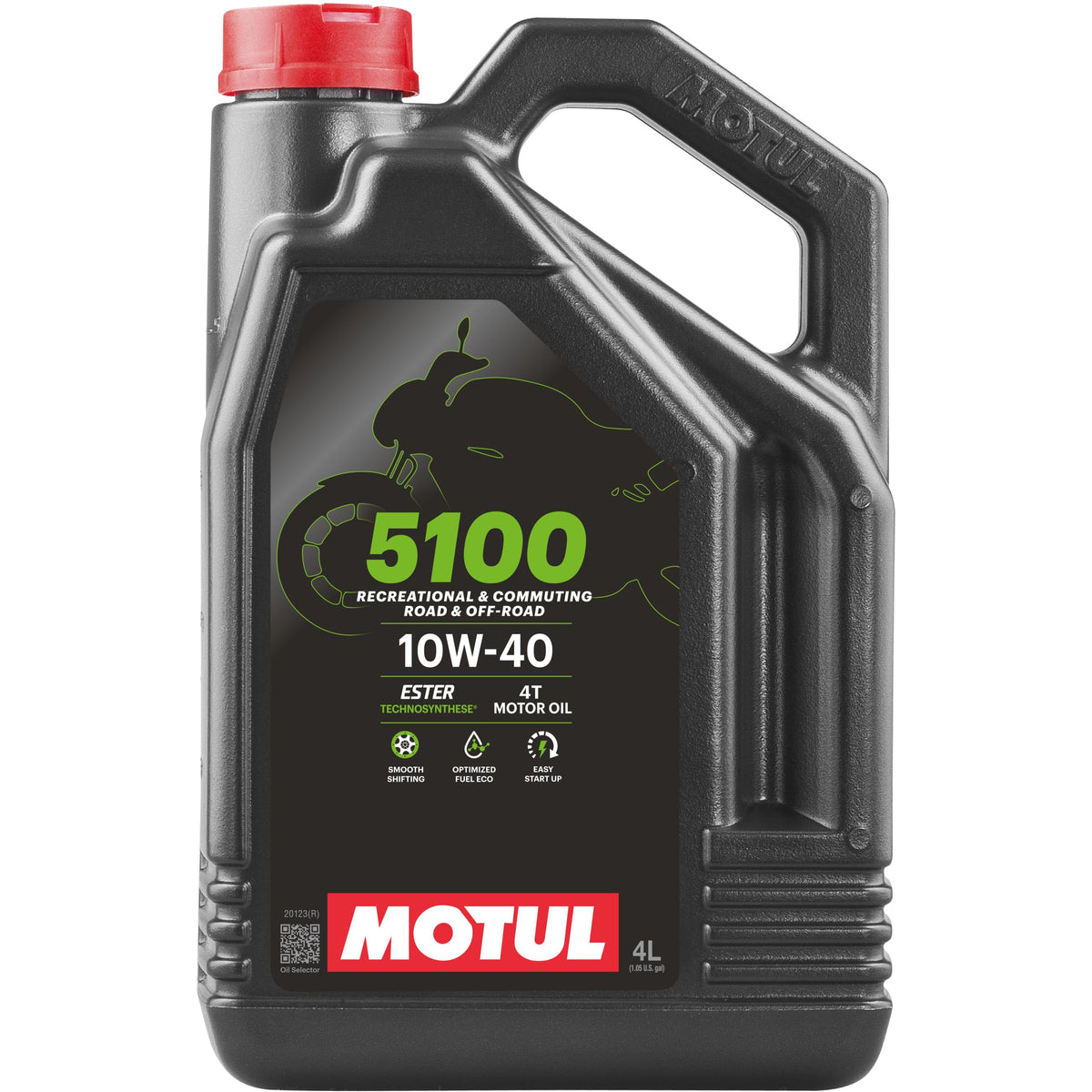 Motul 5100 front packaging 4L showing bottle and label for easy identification and correct purchase