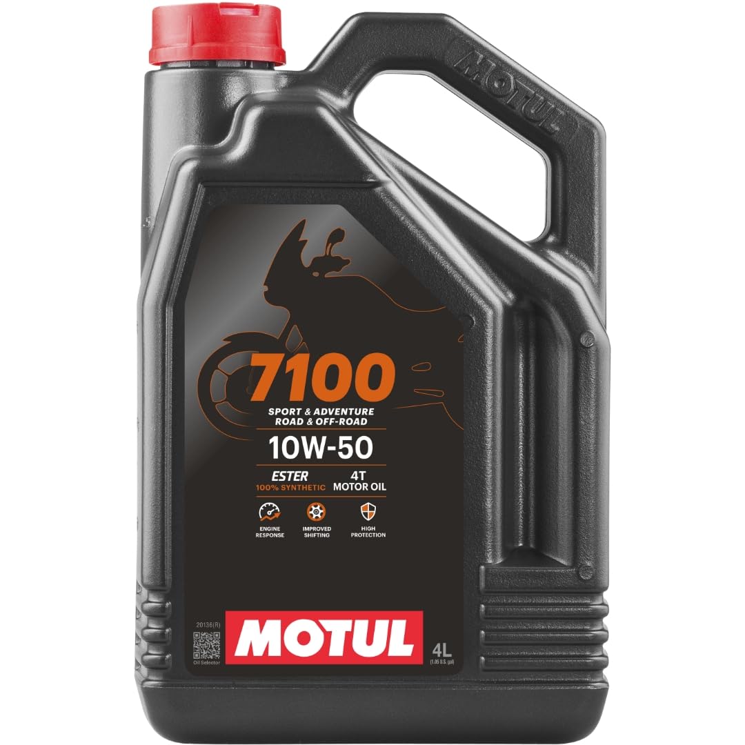 Motul 7100 4T front packaging showing 4L bottle and branding benefit clear identification
