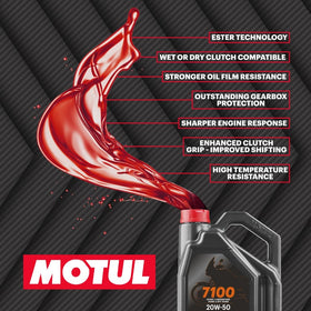 Motul 7100 close-up cap and spout for easy pouring and spill reduction