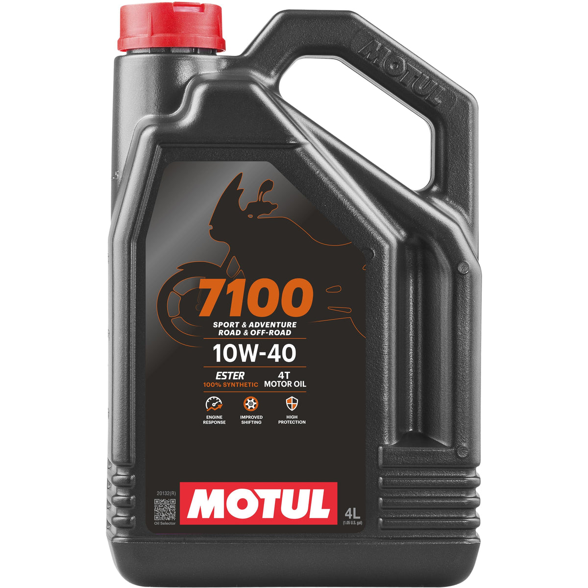 Motul 7100 front packaging showing 4L bottle and product identity benefit clarity