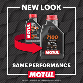 Motul 4L bottle next to measuring scale showing volume and easy home maintenance benefit