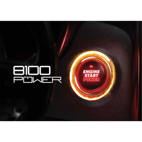 Motul 8100 Power beside a sporty car illustrating track and road durability