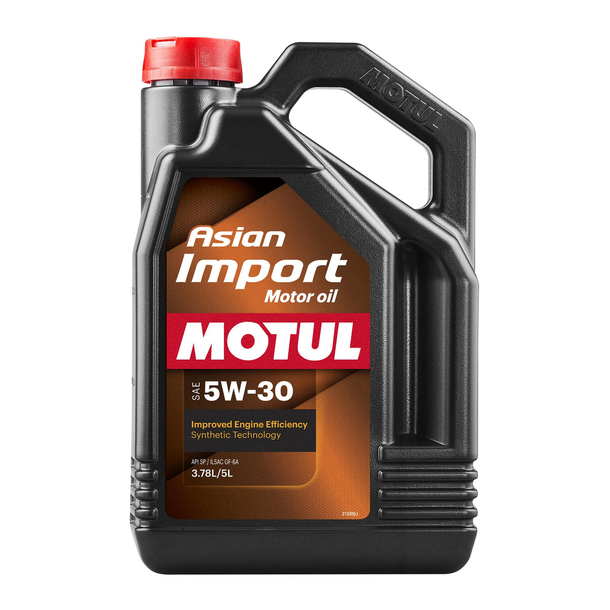Motul bottle front label showing brand and 5W30 specification for clear identification