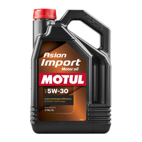 Motul bottle front label showing brand and 5W30 specification for clear identification