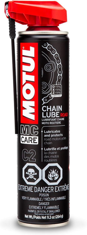 Motul C2 front can view showing packaging and quick identification