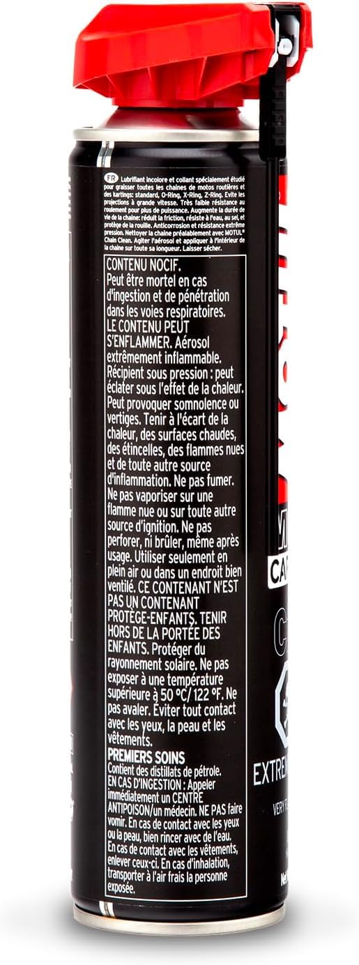 Motul C2 can next to ruler showing 400 ml size and portability