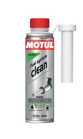 Motul fuel system clean front bottle showing label and volume benefit