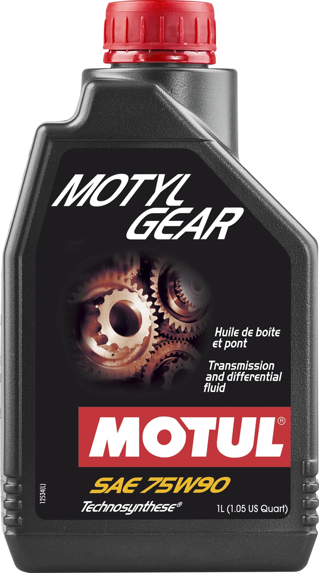 Motul Motylgear front bottle view showing label and 1L size for clear identification and use
