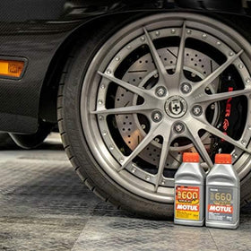 Motul RBF 600 close-up of nozzle and cap for precise pouring and leak control