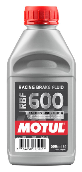Motul RBF 600 front bottle showing label and racing credentials for confidence