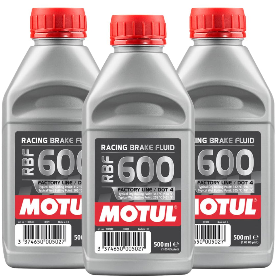 Motul RBF 600 front packaging showing bottle and cap, clear identification and easy handling benefit