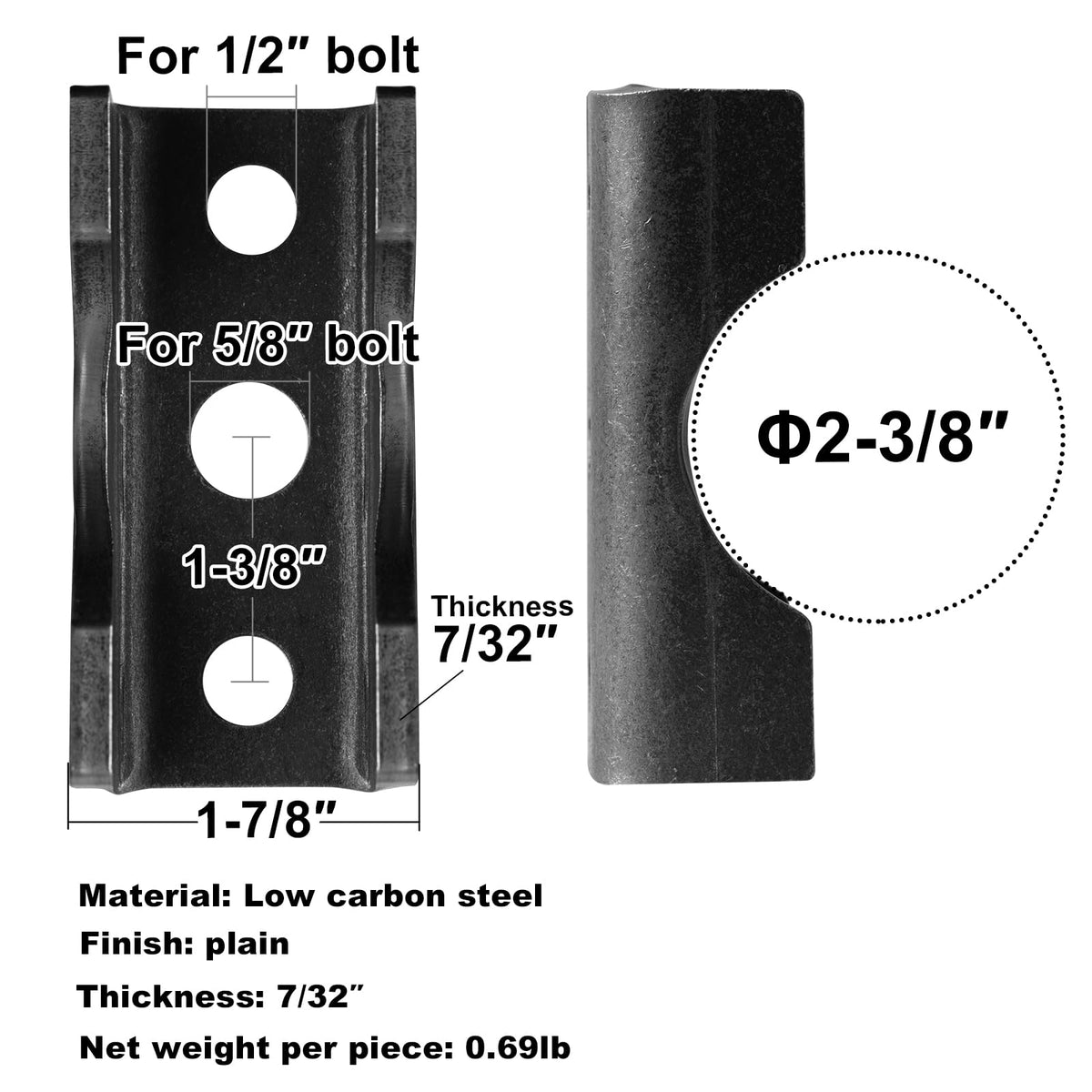 MOUNTAIN_ARK side profile of leaf spring saddle illustrating thickness and curved base fit