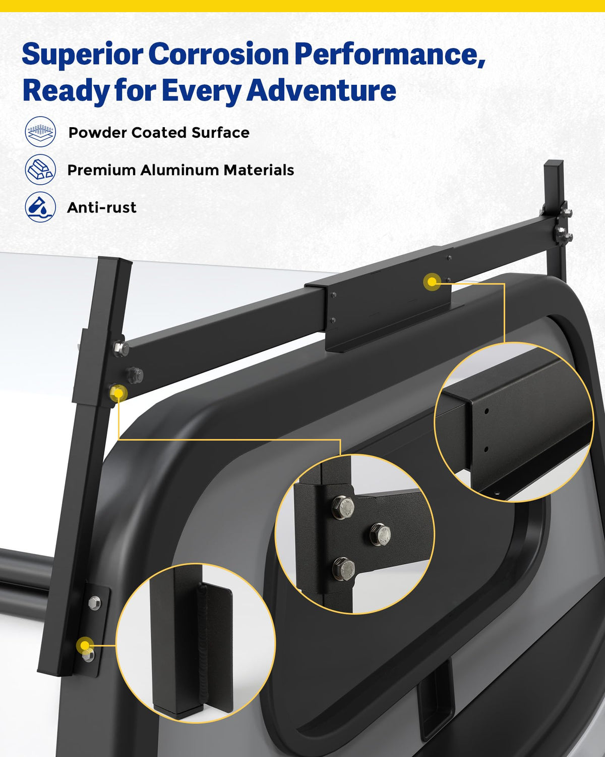 Mountainpeak detail of telescoping bar for adjustable fit benefit