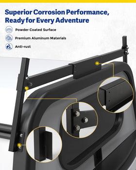 Mountainpeak detail of telescoping bar for adjustable fit benefit
