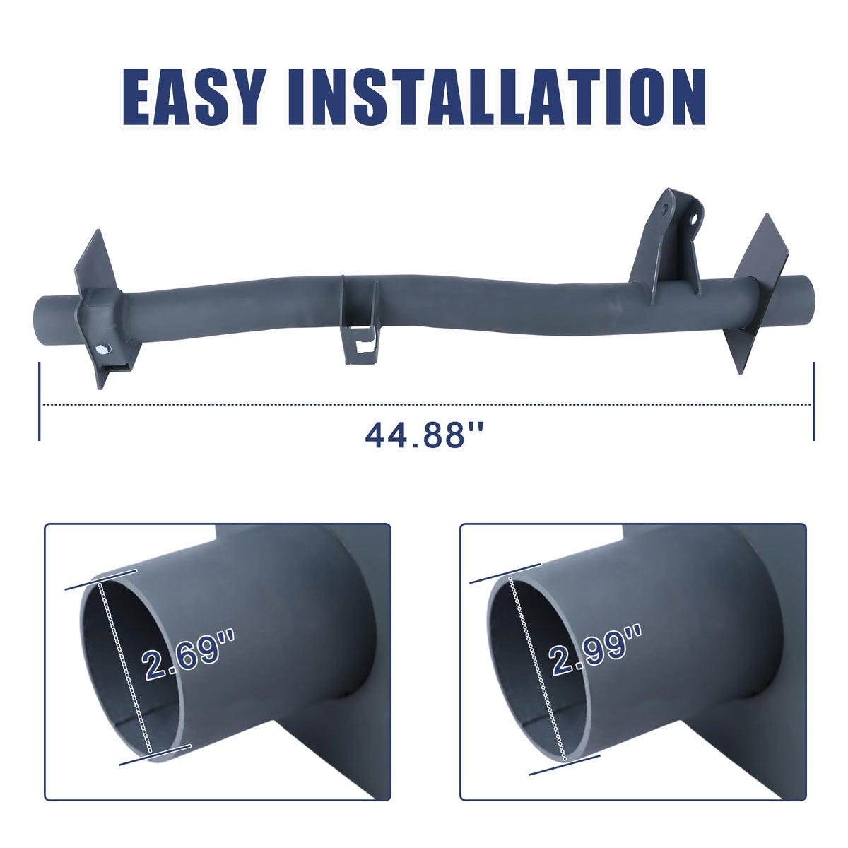 Mountainpeak crossmember packaged with label showing ready-to-install convenience benefit