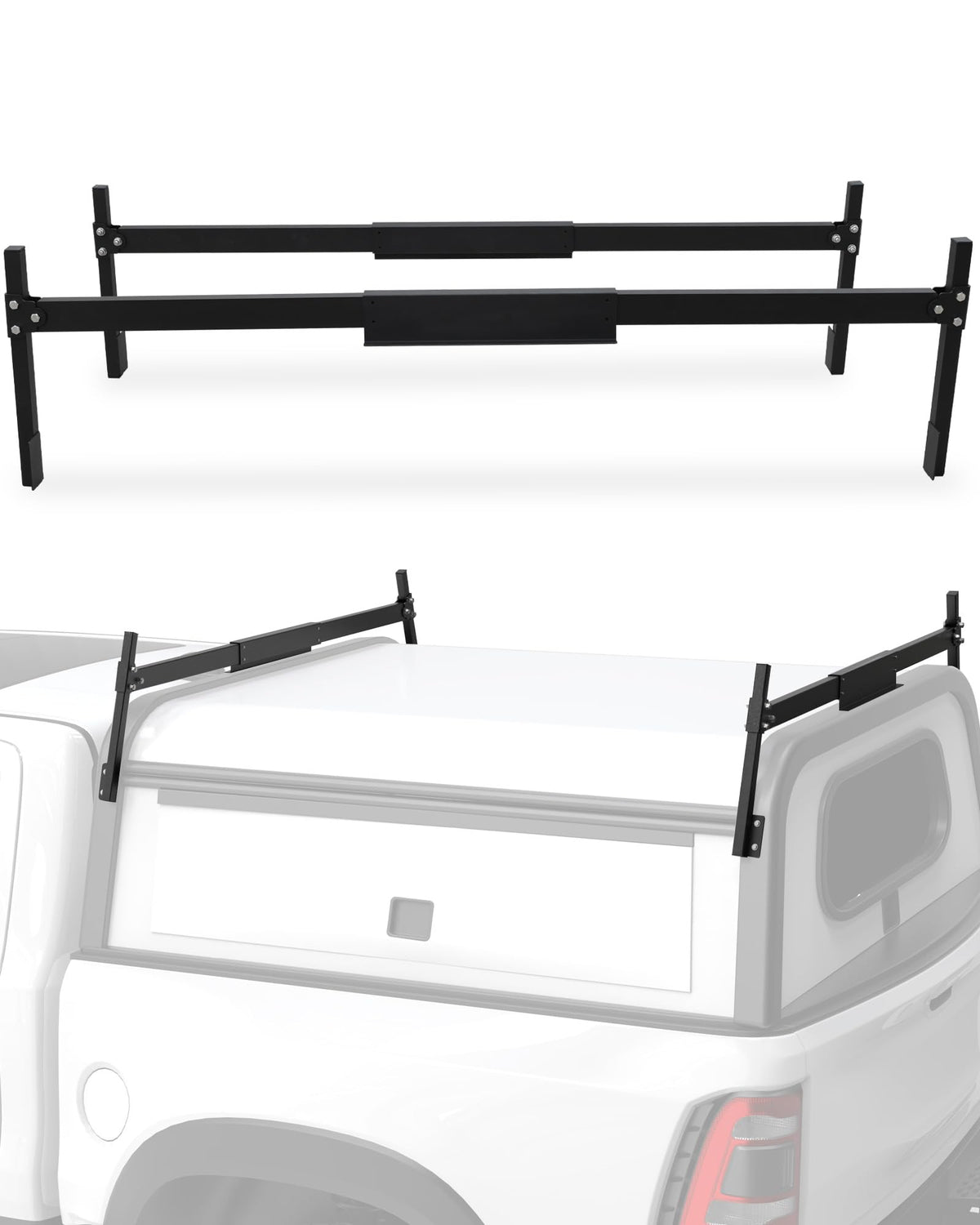 Mountainpeak front view of rack showing fit and clearance benefit