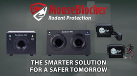 MouseBlocker in garage lifestyle shot showing continuous vehicle protection