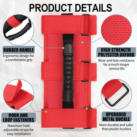 moveland grab handle beside a ruler for size comparison to confirm fit on 2-3 inch roll bars