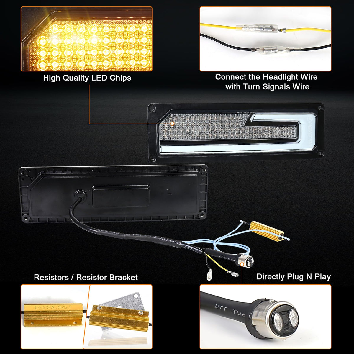 MOVOTOR headlight aiming screw detail showing adjustable beam alignment for safety
