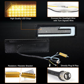 MOVOTOR headlight aiming screw detail showing adjustable beam alignment for safety