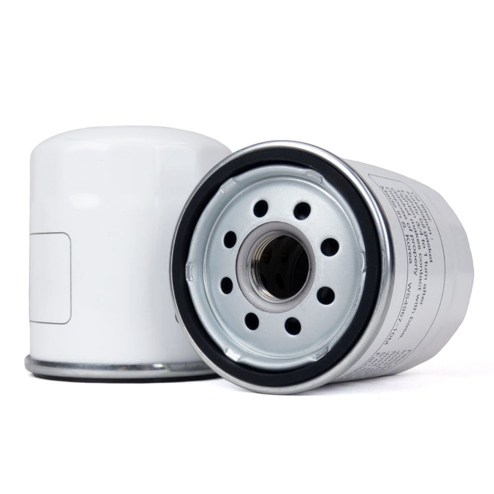 MowerPartsGroup hydraulic filter front view showing label and fit compatibility benefit