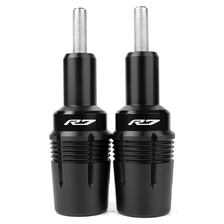 MOWOK front view of R7 frame sliders showing bolt‑on protection and streamlined profile