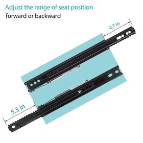 moyzxc seat slider close-up locking mechanism showing dual-lock security and reliability benefit