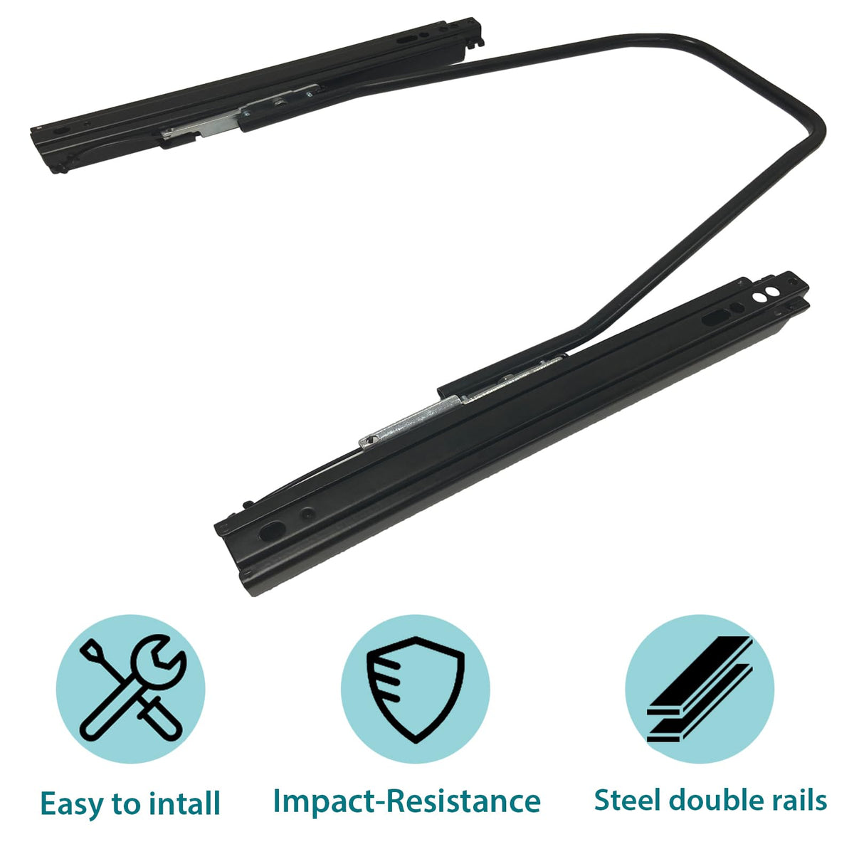 moyzxc seat slider mounted on racing seat demonstrating secure fit and easy positioning benefit