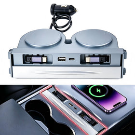 MPFO hub front console installed, seamless OEM look and tidy charging