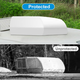 MQLD installed on RV rooftop illustrating weather shielding advantage