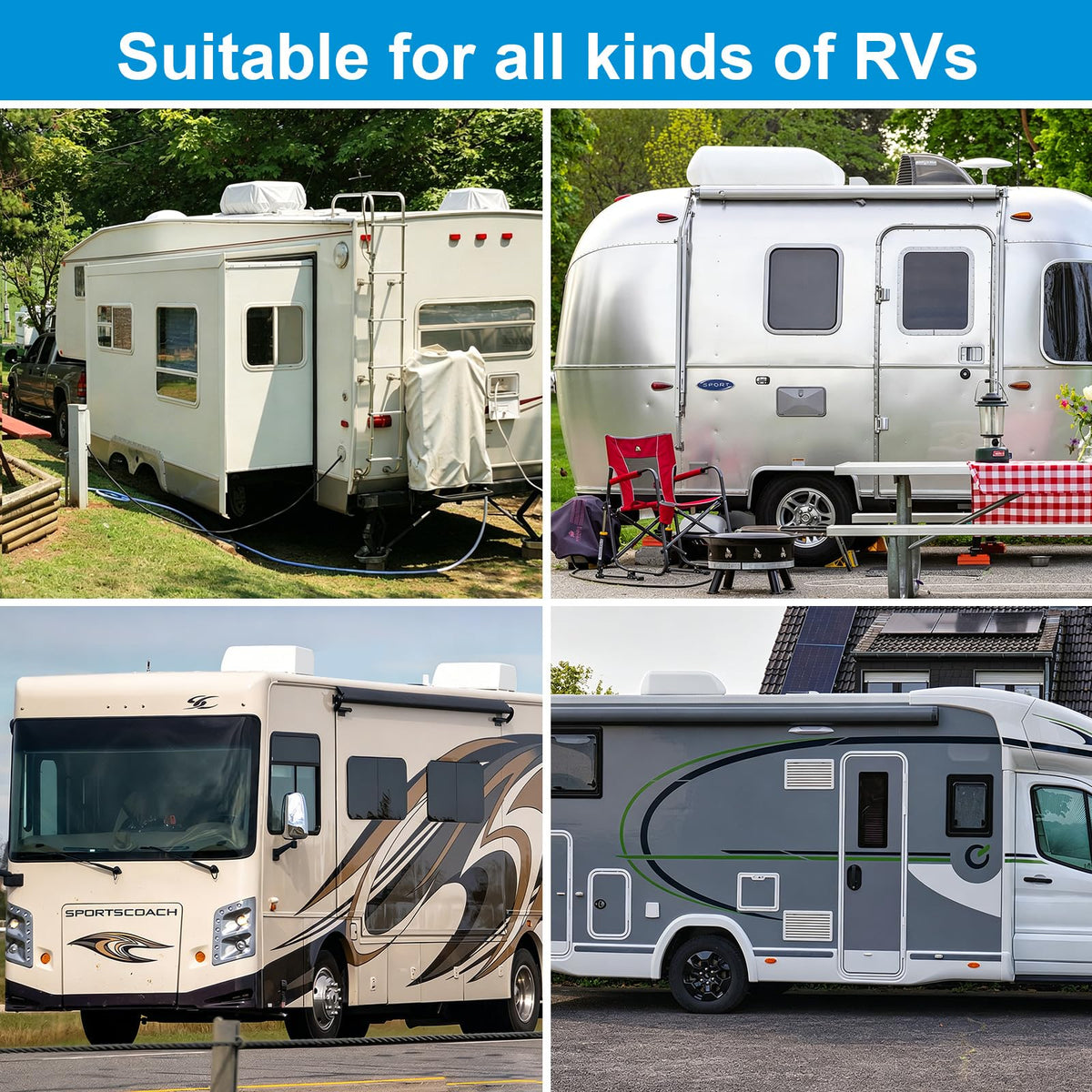 MQLD lifestyle campsite scene showing protected AC and reduced maintenance