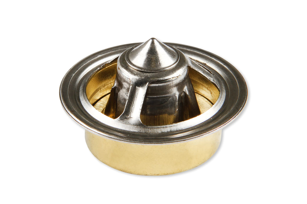 Mr. Gasket 4364 installed in thermostat housing illustrating reliable high-RPM operation