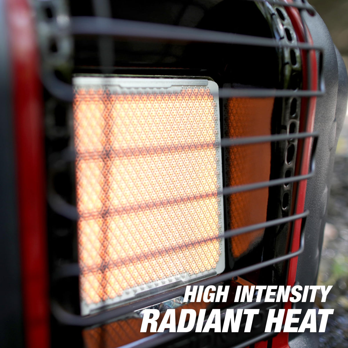 Mr Heater in a campsite scene providing immediate warmth for outdoor gatherings