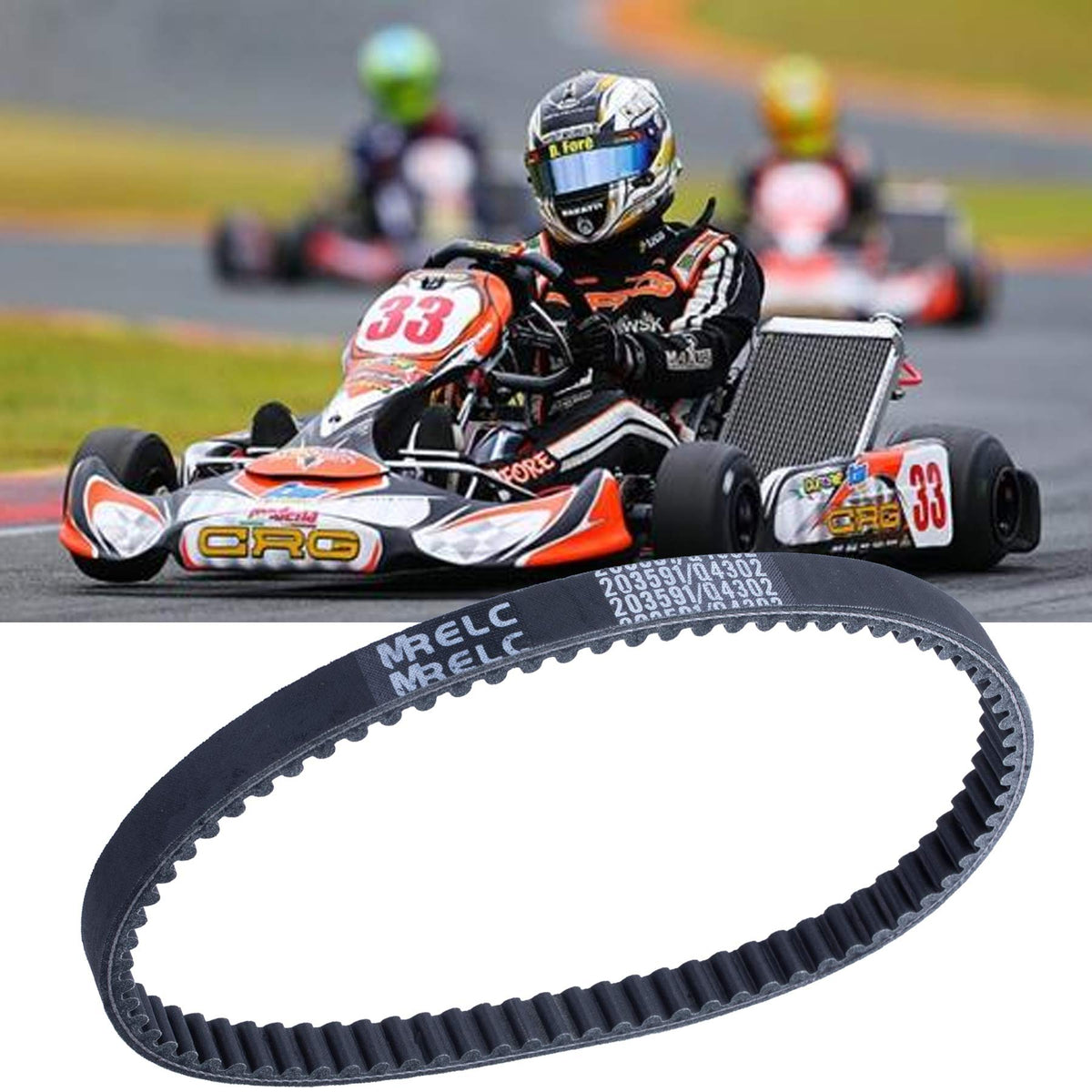MRELC belt installed on a kart clutch demonstrating fit and improved power transfer