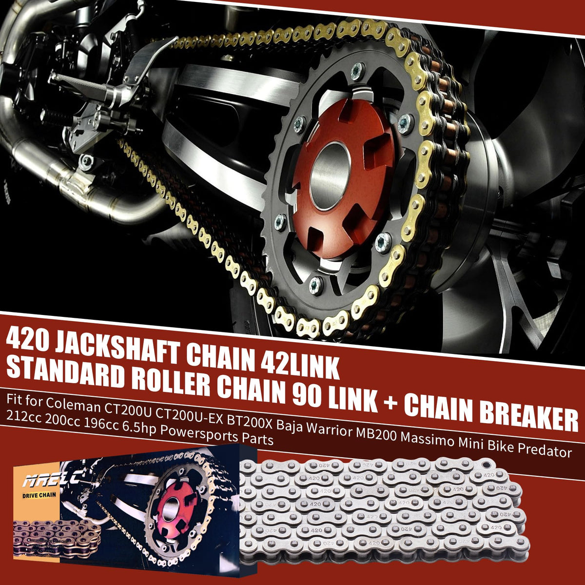 MRELC installed 420 chain on CT200U jackshaft illustrating proper fit and reliability