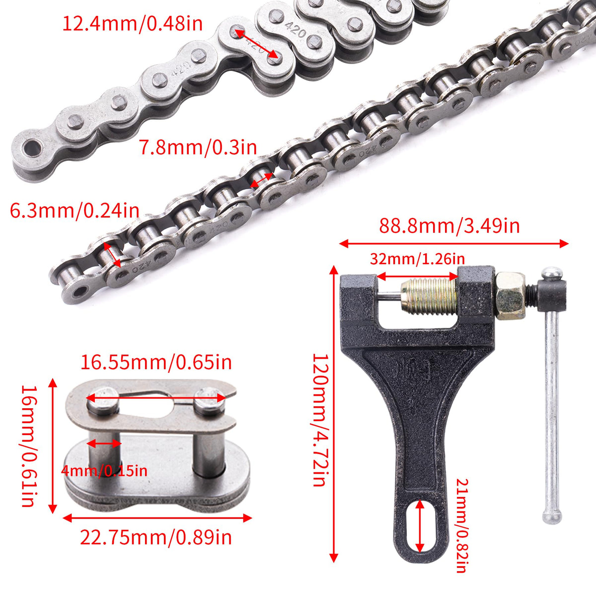 MRELC close-up of alloy-steel chain links highlighting strength and wear resistance