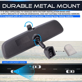 MRELC mirror installed in car interior illustrating wider rearview coverage
