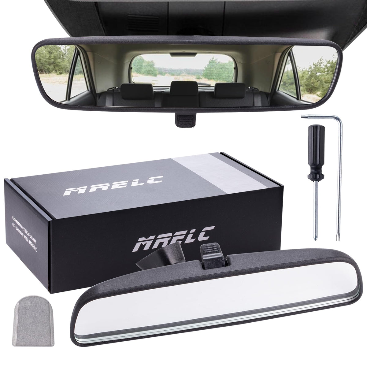 MRELC front view of mirror showing wide glass and improved visibility