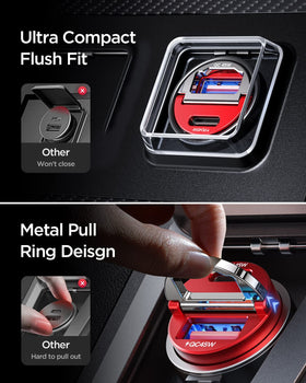 MRGLAS dual ports top view showing PD45W and QC45W outputs for fast charging