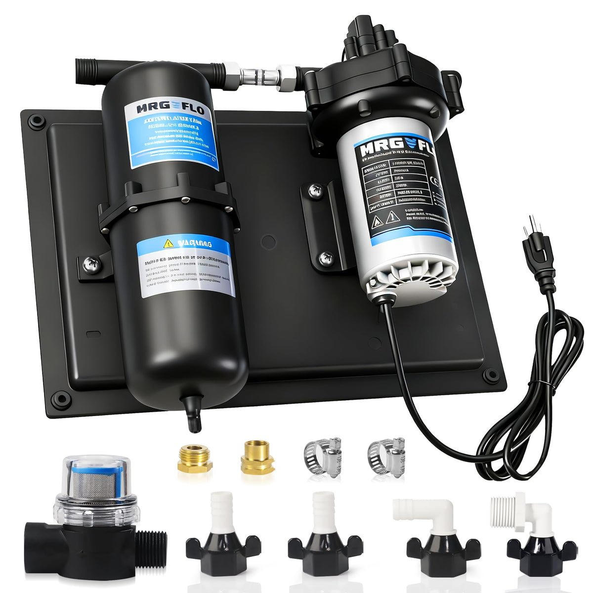MRGVFLO pump front view showing compact assembly and mounting benefit