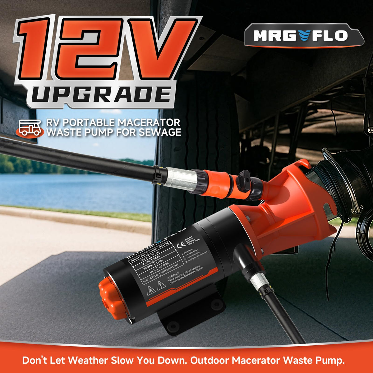 MRGVFLO pumping at an RV outlet to speed tank emptying on site