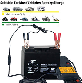 Mroinge connected to boat battery demonstrating marine battery maintenance