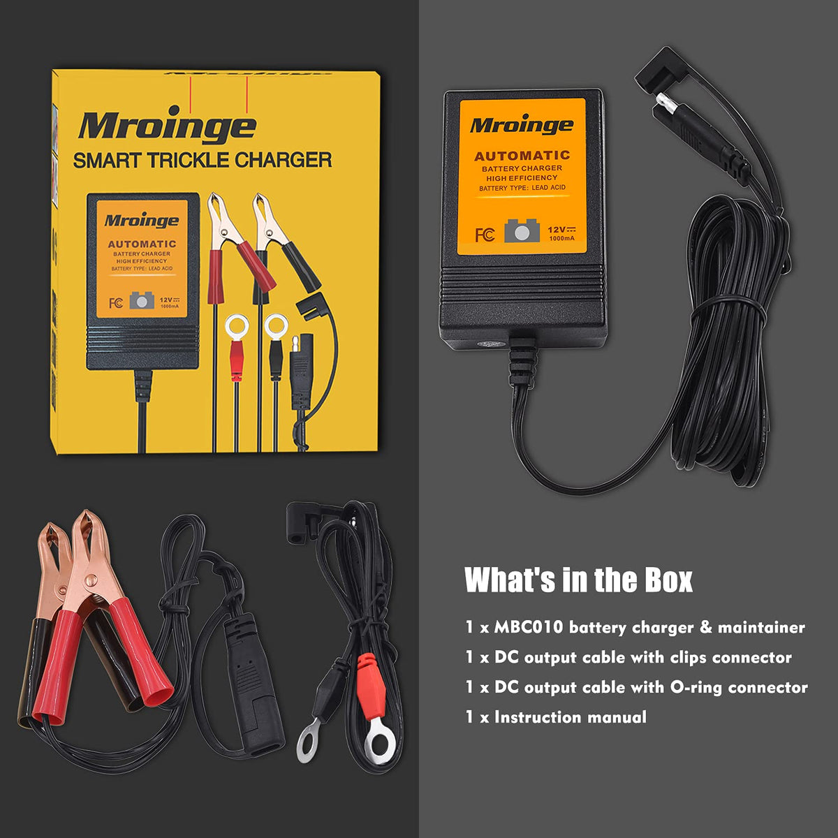 Mroinge product packaging and manual conveying included accessories and simple instructions