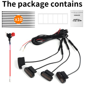 MRRCYUR wiring harness and fuse tap displaying plug-and-play protection