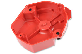 MSD red cap texture detail emphasizing durable finish and visibility benefit