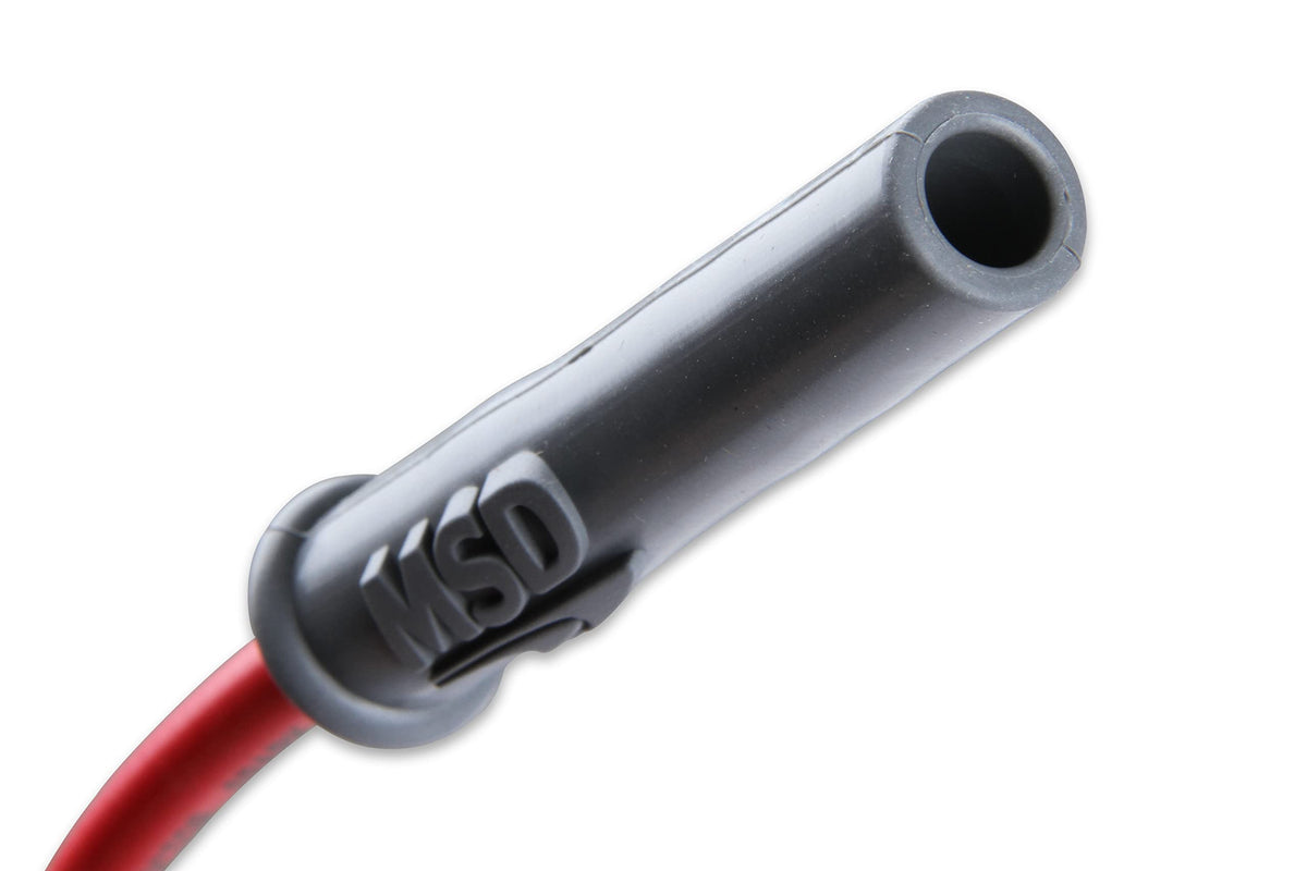 MSD ignition wires in garage lifestyle scene implying professional upgrade