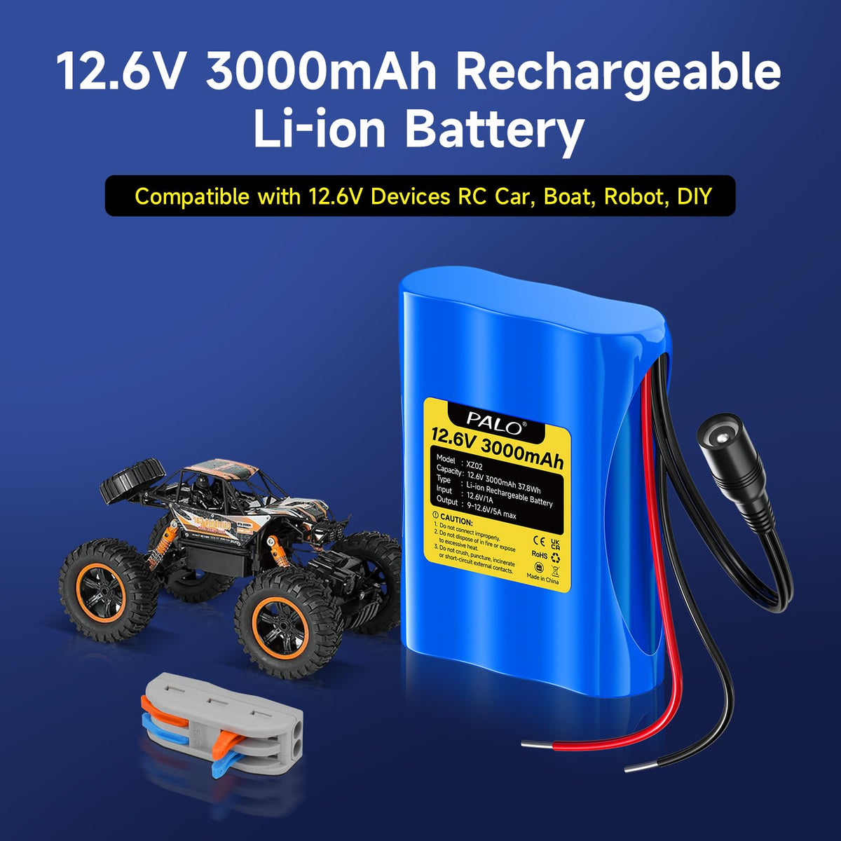 Mspalocell battery top label with capacity and voltage visible for correct device match
