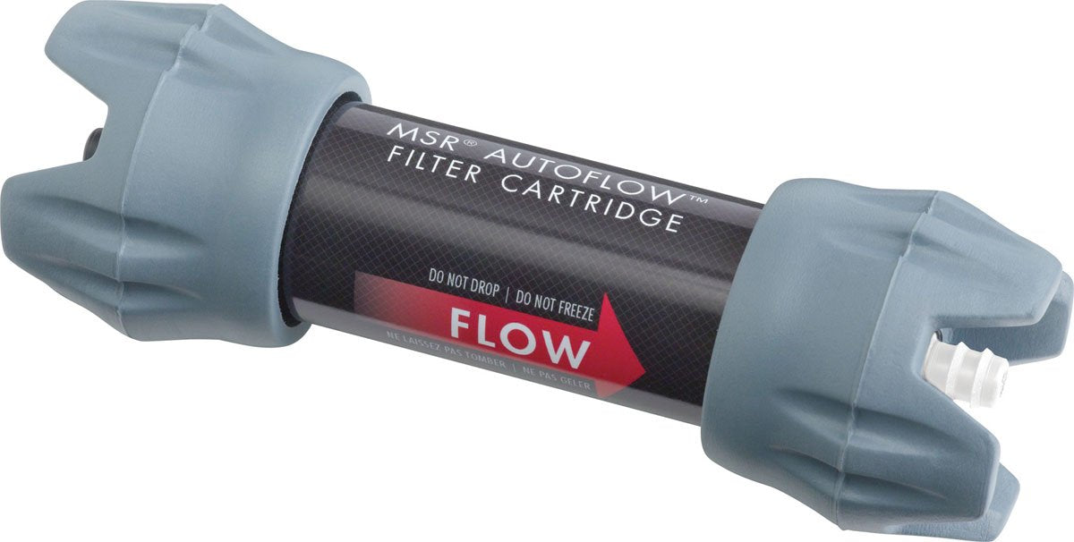 MSR AutoFlow cartridge front view showing compact size and easy replacement benefit