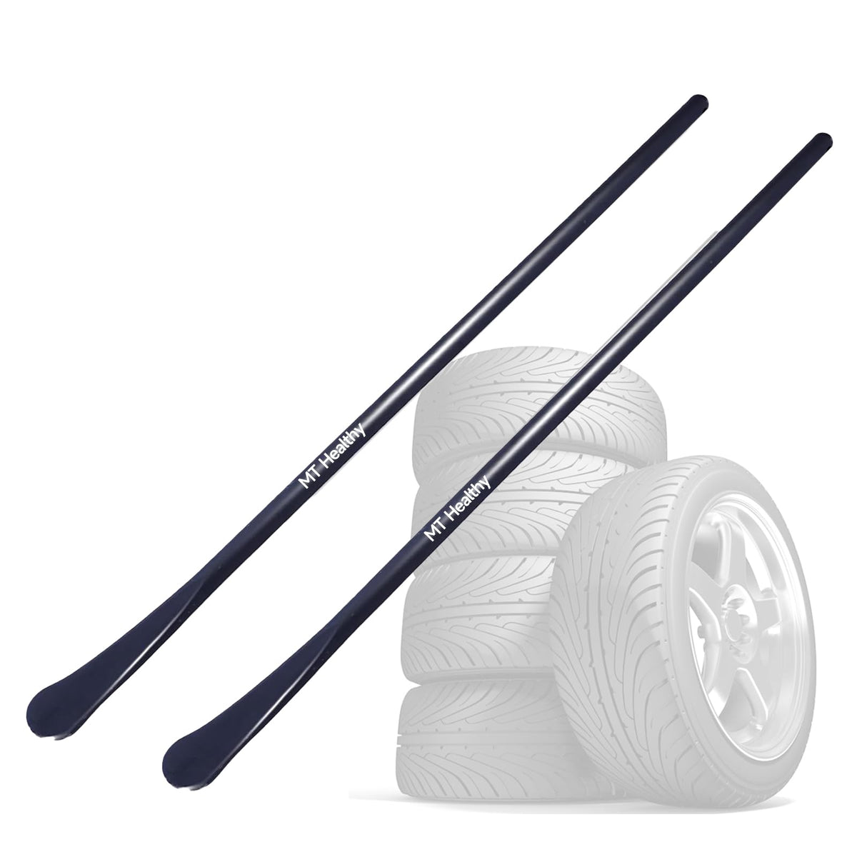 MT Healthy front view of two 30-inch tire spoons showing durable finish and length benefits